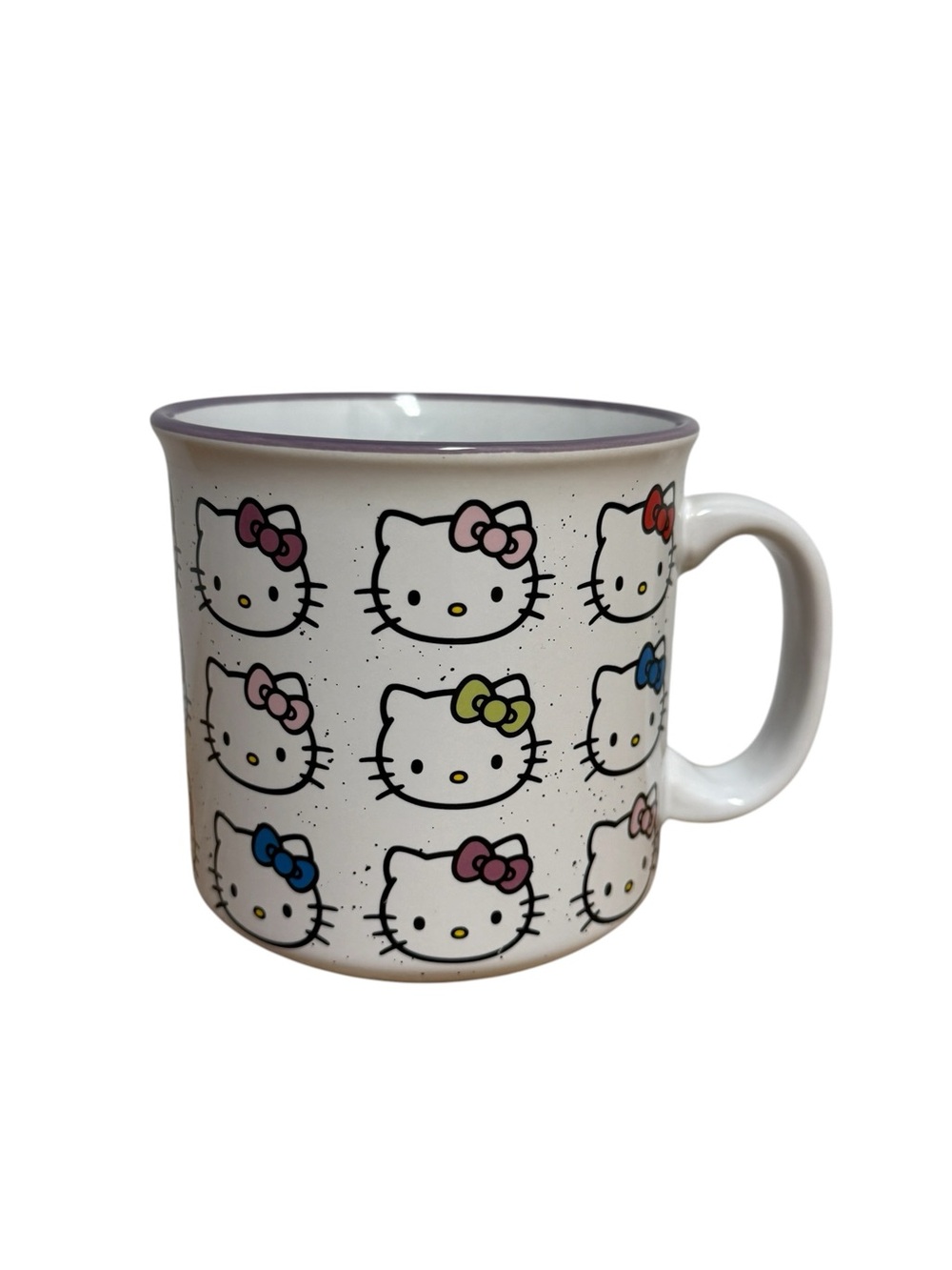 Hello Kitty Coffee Mug Graphic Multicolor Bows 20 Oz Ceramic